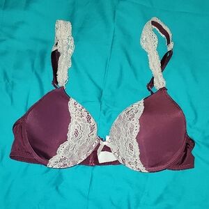 Rafaella Plum and Cream Lace Bra
